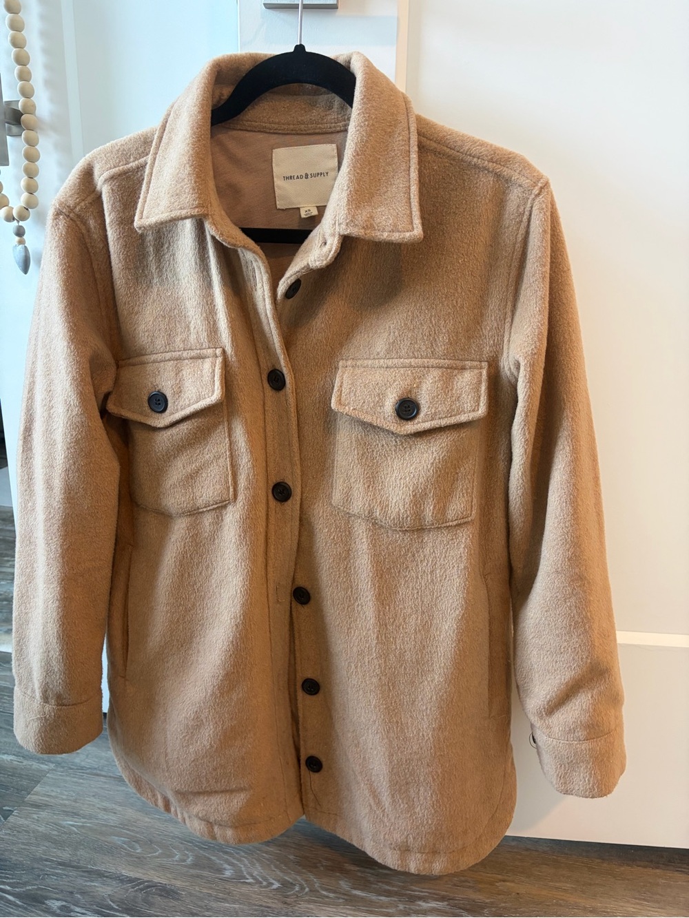 Thread & Supply Women's Camel Teddy Fleece Jacket